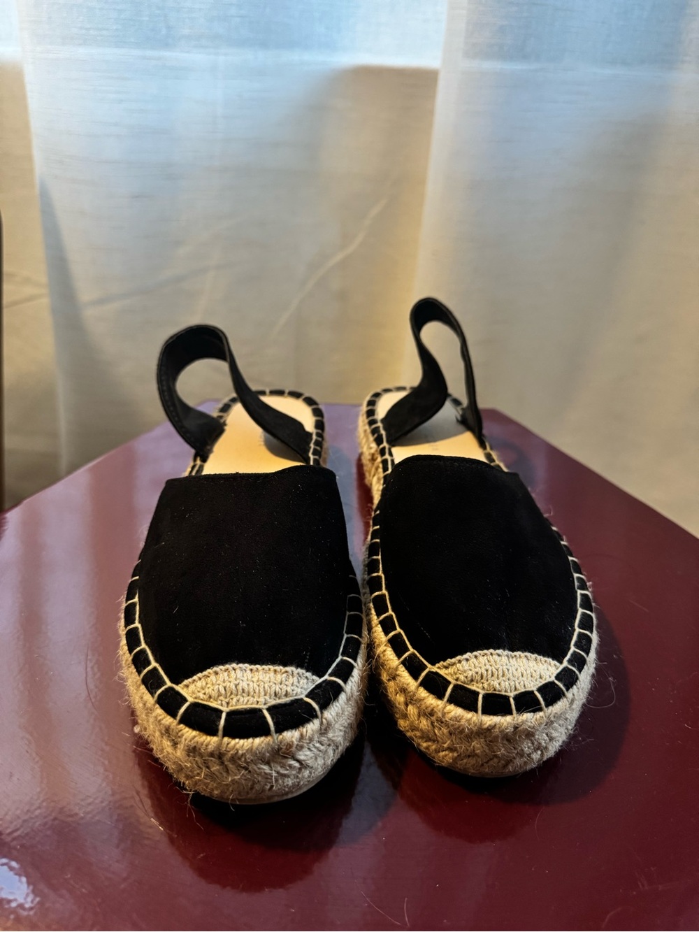 Slingback Espadrille Flats in Black